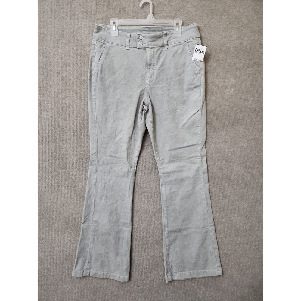 American Eagle Kick Boot Corduroy Pants Womens 16 Gray Flap Pockets Stretch NWOT